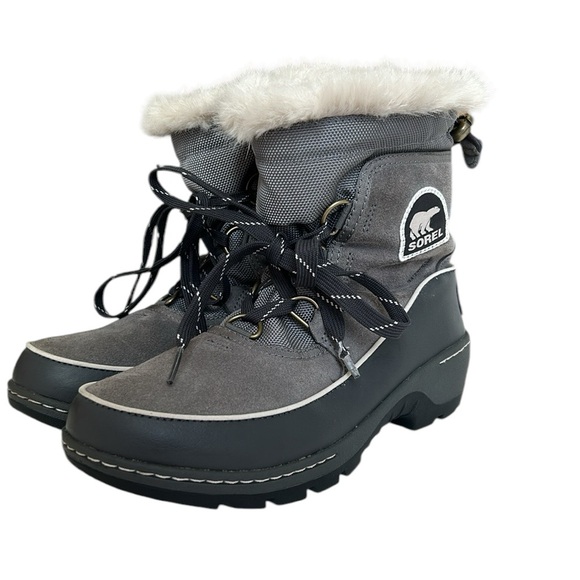SOREL Trivoli lll Women’s Suede Waterproof Winter Boots in Quarry/Cloud Gray 6 - Picture 5 of 17